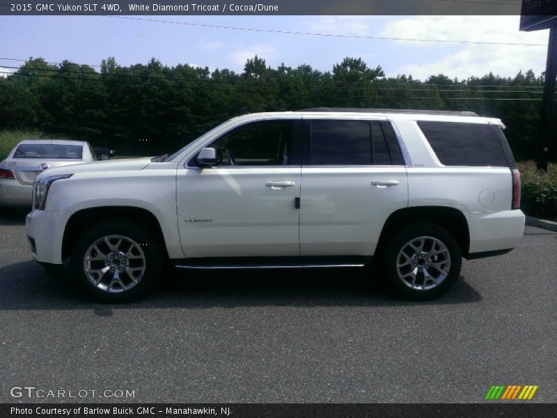 White Diamond Tricoat / Cocoa/Dune 2015 GMC Yukon SLT 4WD