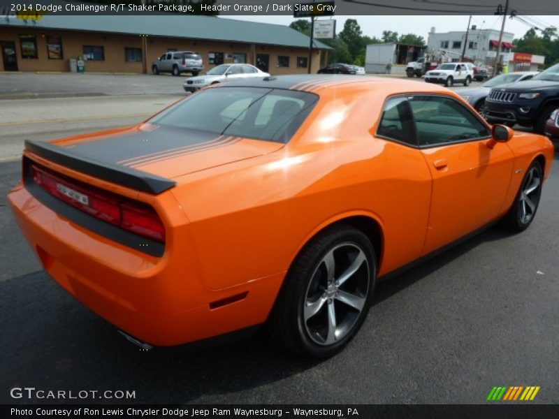 Header Orange / Dark Slate Gray 2014 Dodge Challenger R/T Shaker Package