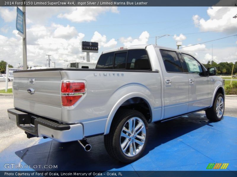 Ingot Silver / Limited Marina Blue Leather 2014 Ford F150 Limited SuperCrew 4x4