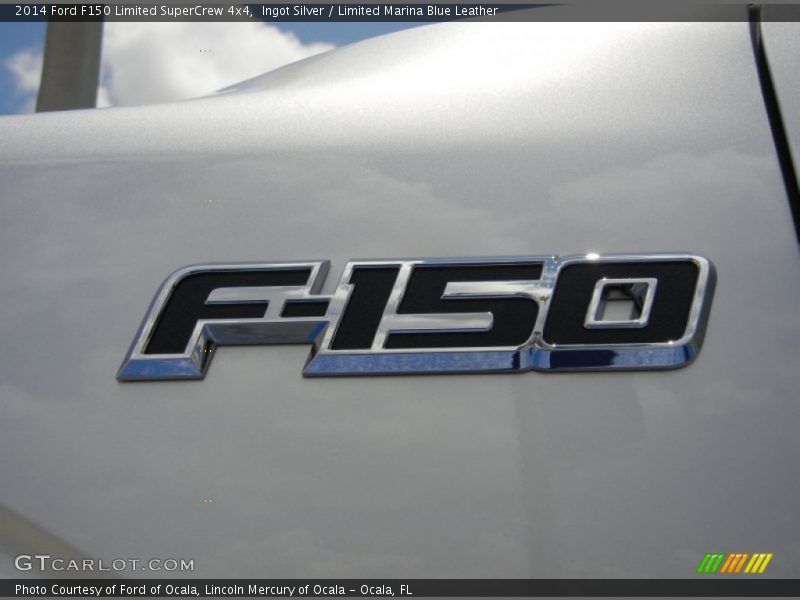 Ingot Silver / Limited Marina Blue Leather 2014 Ford F150 Limited SuperCrew 4x4