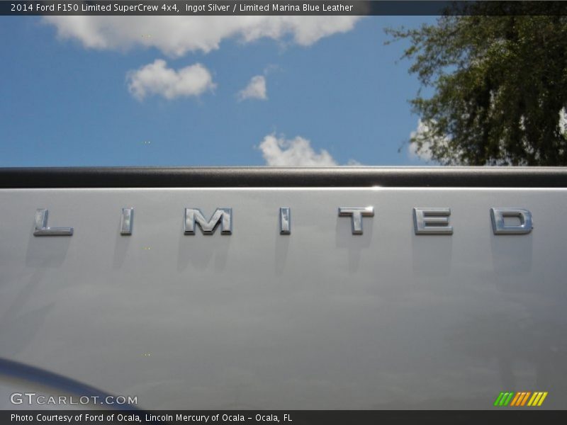 Ingot Silver / Limited Marina Blue Leather 2014 Ford F150 Limited SuperCrew 4x4