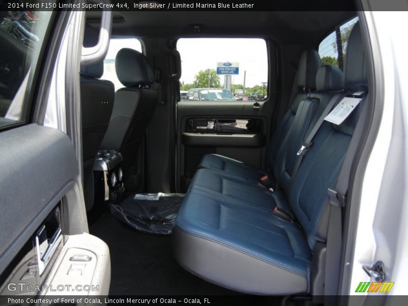 Ingot Silver / Limited Marina Blue Leather 2014 Ford F150 Limited SuperCrew 4x4
