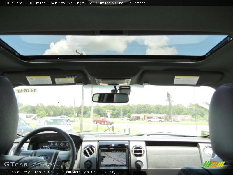 Ingot Silver / Limited Marina Blue Leather 2014 Ford F150 Limited SuperCrew 4x4