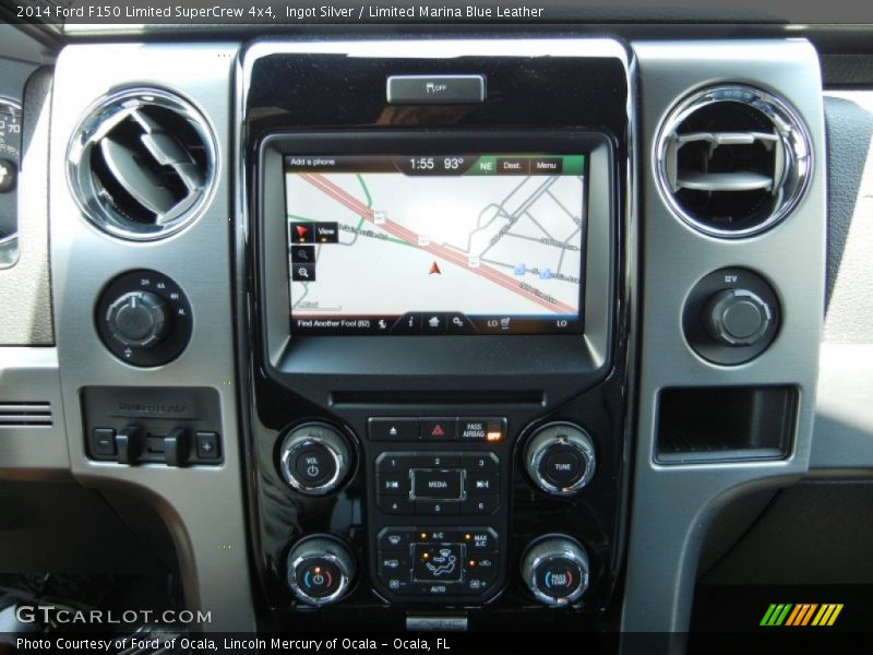 Ingot Silver / Limited Marina Blue Leather 2014 Ford F150 Limited SuperCrew 4x4