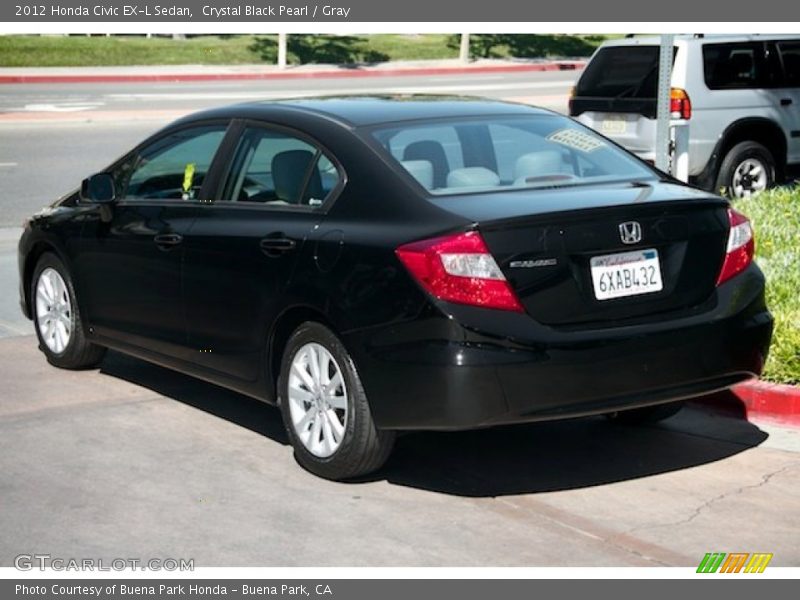 Crystal Black Pearl / Gray 2012 Honda Civic EX-L Sedan