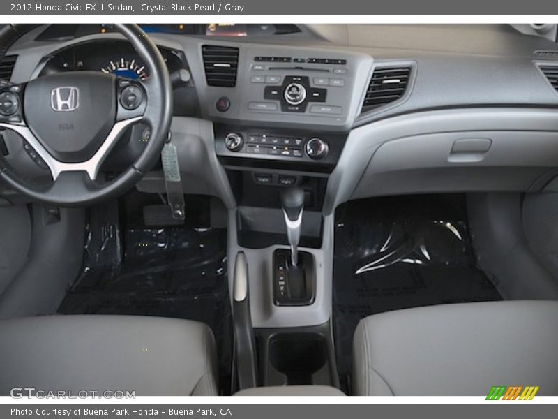 Crystal Black Pearl / Gray 2012 Honda Civic EX-L Sedan