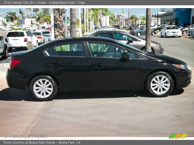 Crystal Black Pearl / Gray 2012 Honda Civic EX-L Sedan