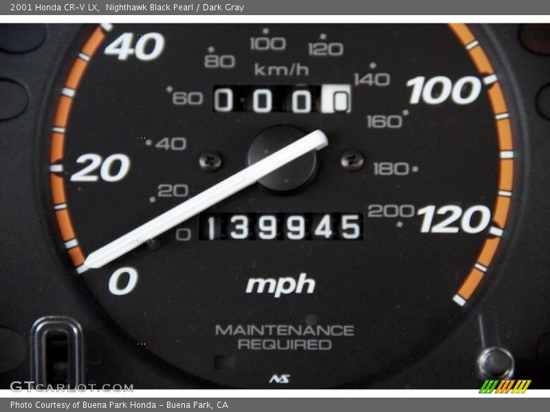 Nighthawk Black Pearl / Dark Gray 2001 Honda CR-V LX