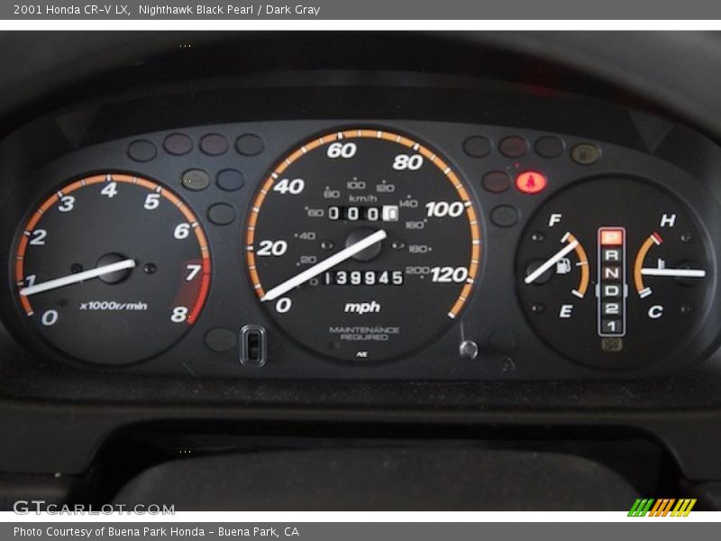Nighthawk Black Pearl / Dark Gray 2001 Honda CR-V LX