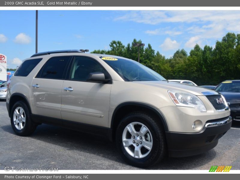 Gold Mist Metallic / Ebony 2009 GMC Acadia SLE