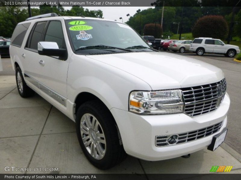 White Platinum Tri-Coat / Charcoal Black 2011 Lincoln Navigator L 4x4