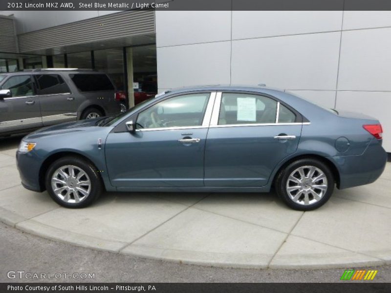 Steel Blue Metallic / Light Camel 2012 Lincoln MKZ AWD