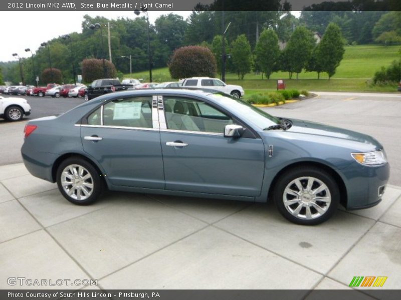 Steel Blue Metallic / Light Camel 2012 Lincoln MKZ AWD