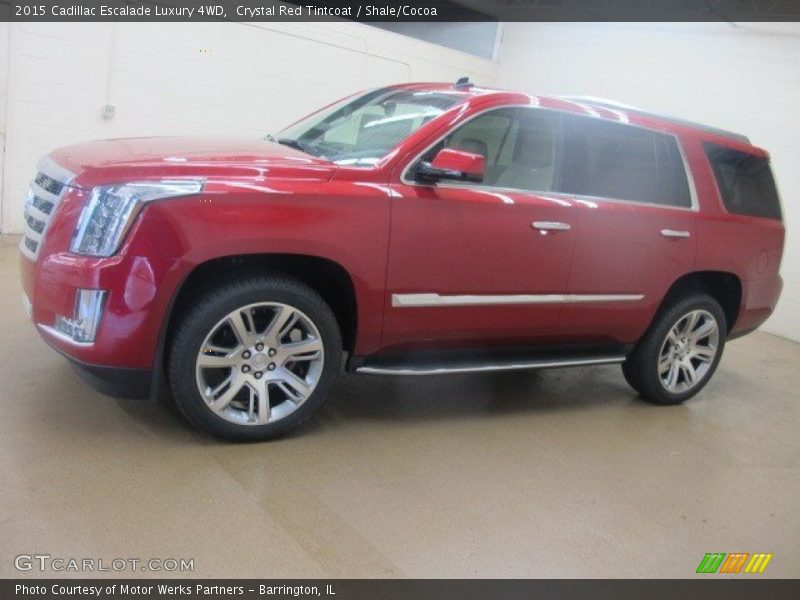 Crystal Red Tintcoat / Shale/Cocoa 2015 Cadillac Escalade Luxury 4WD