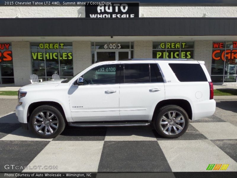 Summit White / Cocoa/Dune 2015 Chevrolet Tahoe LTZ 4WD