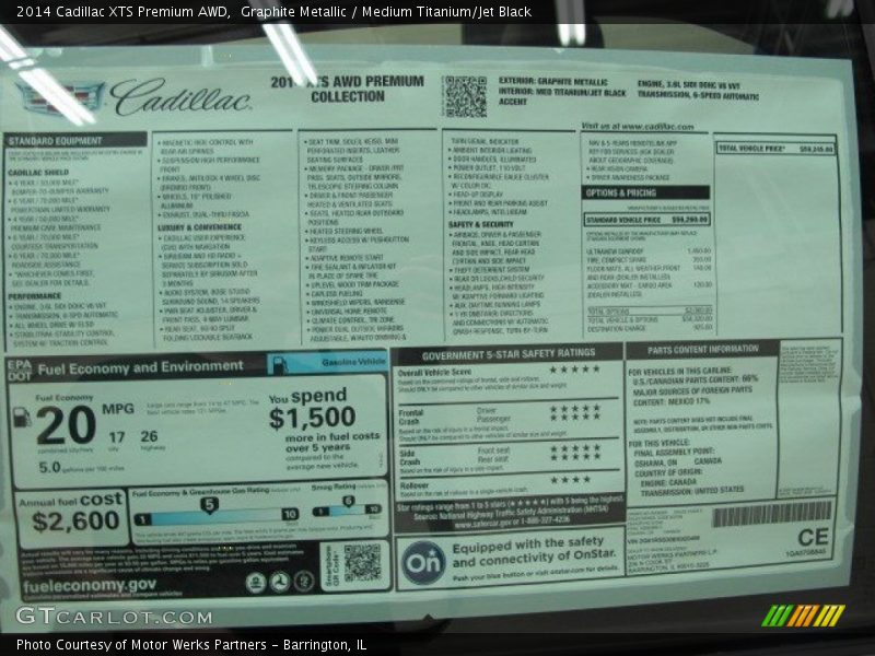 Graphite Metallic / Medium Titanium/Jet Black 2014 Cadillac XTS Premium AWD