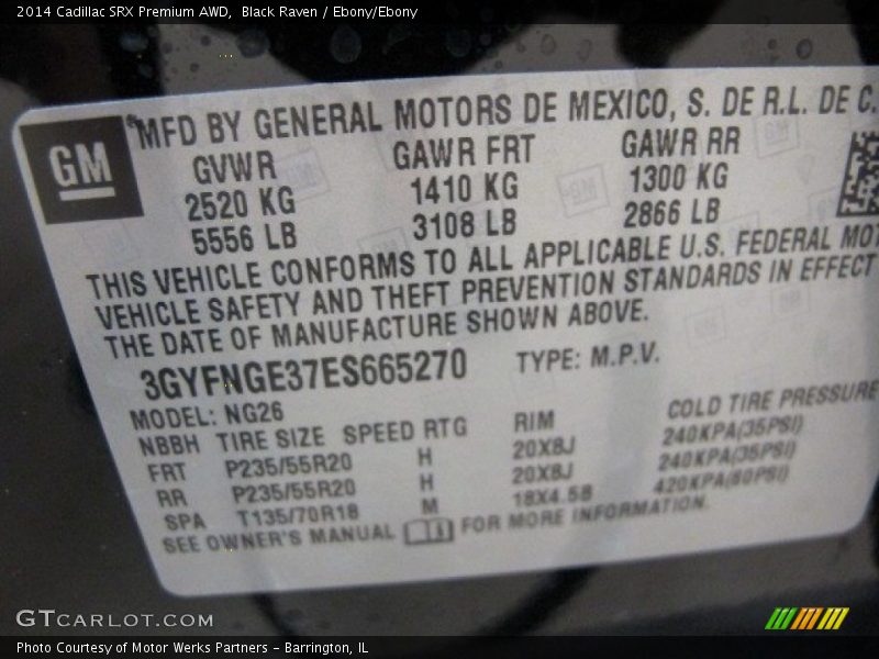 Black Raven / Ebony/Ebony 2014 Cadillac SRX Premium AWD