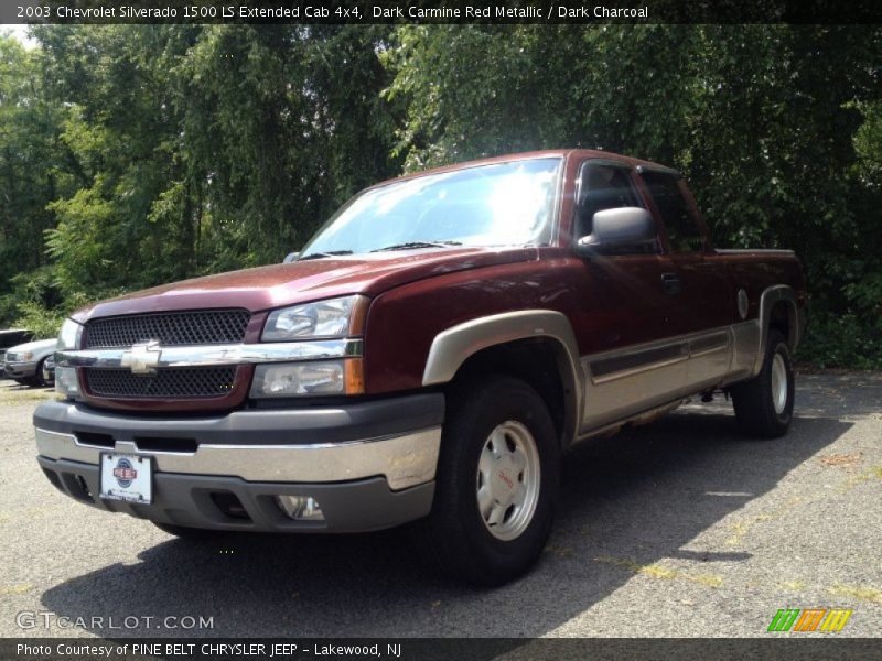 Dark Carmine Red Metallic / Dark Charcoal 2003 Chevrolet Silverado 1500 LS Extended Cab 4x4