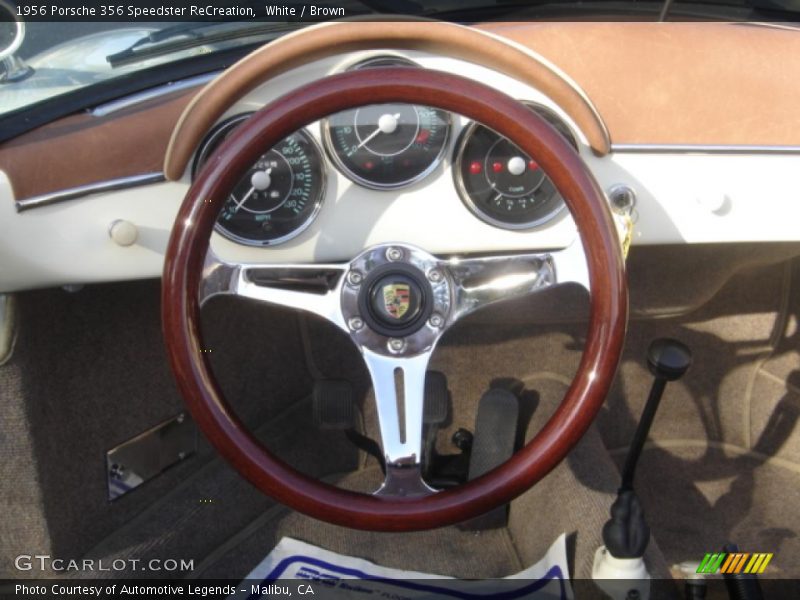 White / Brown 1956 Porsche 356 Speedster ReCreation