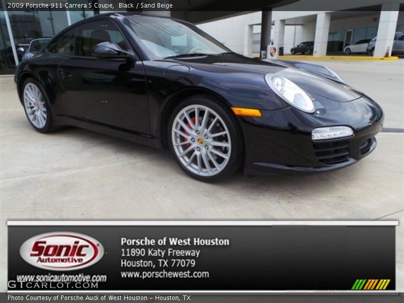 Black / Sand Beige 2009 Porsche 911 Carrera S Coupe