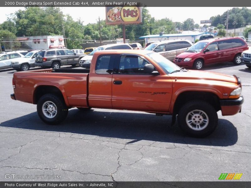 Amber Fire Pearl / Agate 2000 Dodge Dakota Sport Extended Cab 4x4