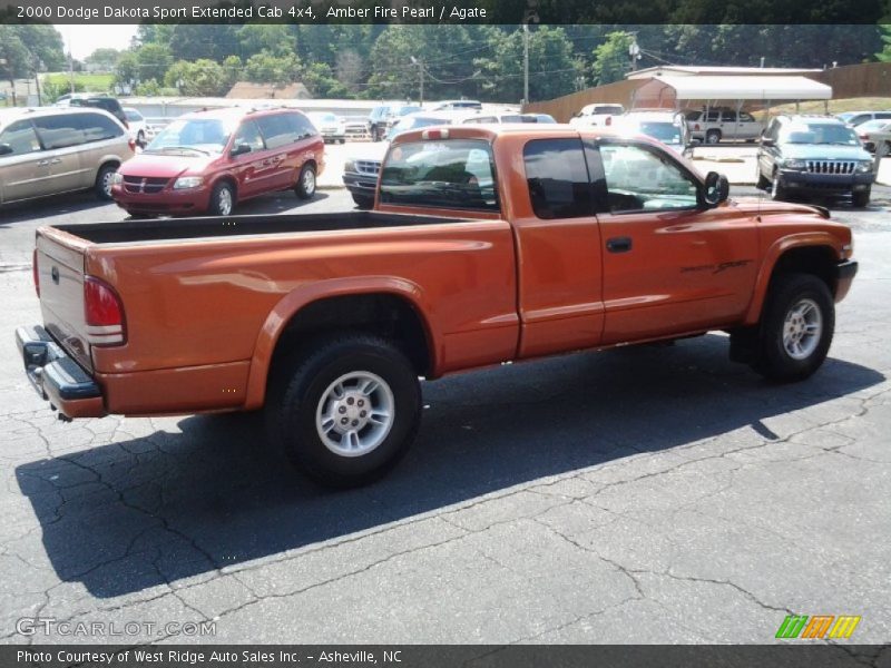 Amber Fire Pearl / Agate 2000 Dodge Dakota Sport Extended Cab 4x4