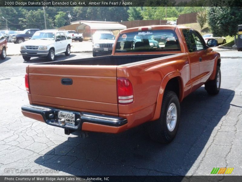 Amber Fire Pearl / Agate 2000 Dodge Dakota Sport Extended Cab 4x4