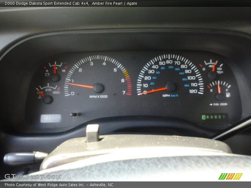 Amber Fire Pearl / Agate 2000 Dodge Dakota Sport Extended Cab 4x4
