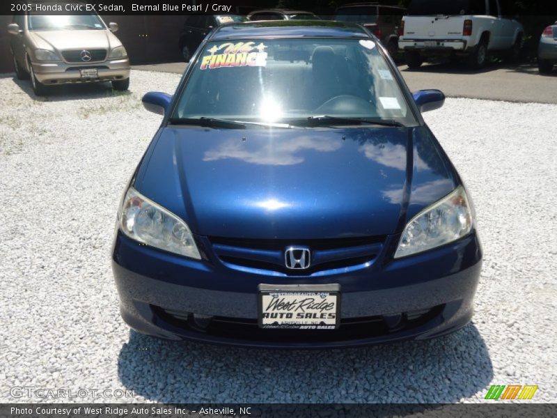 Eternal Blue Pearl / Gray 2005 Honda Civic EX Sedan