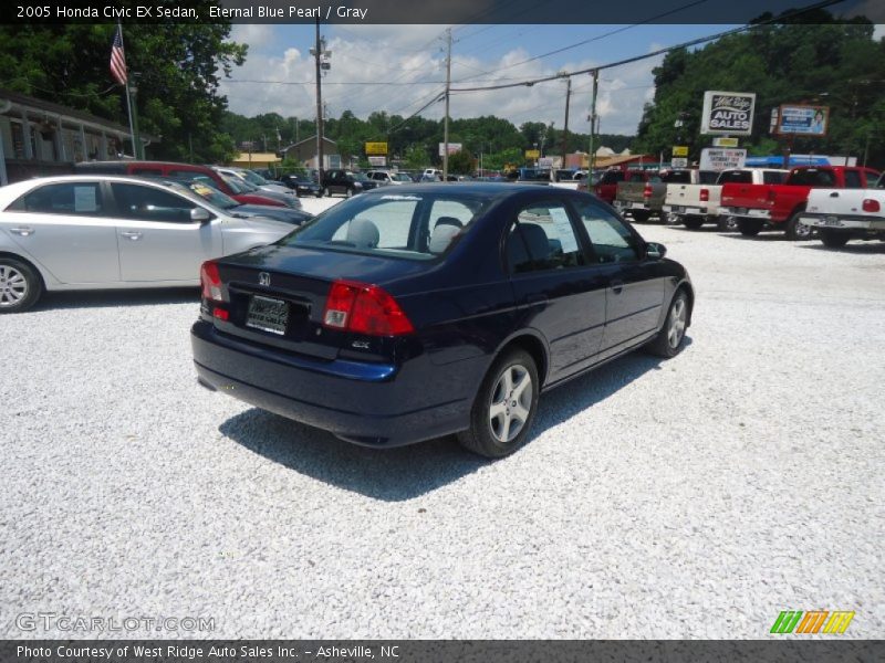 Eternal Blue Pearl / Gray 2005 Honda Civic EX Sedan