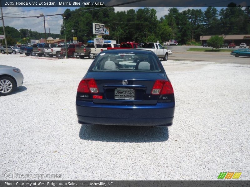 Eternal Blue Pearl / Gray 2005 Honda Civic EX Sedan