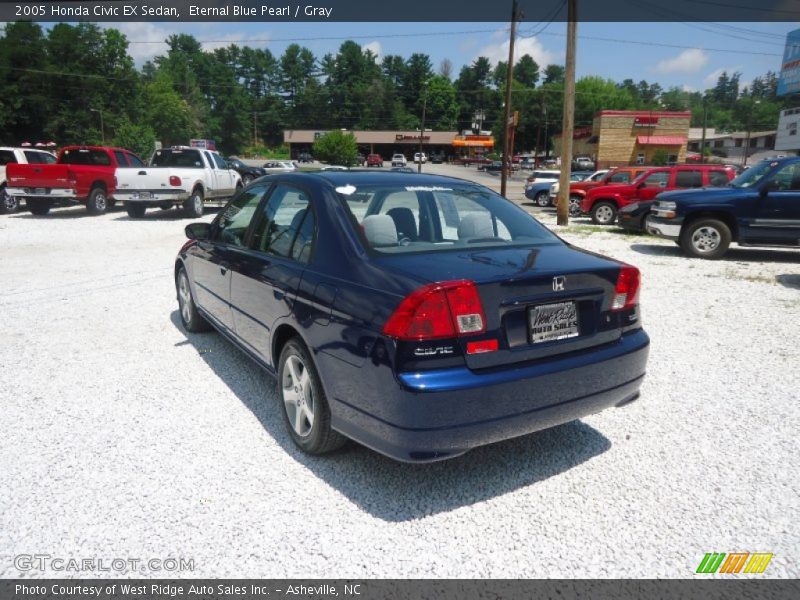 Eternal Blue Pearl / Gray 2005 Honda Civic EX Sedan