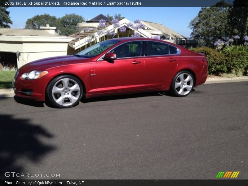 Radiance Red Metallic / Champagne/Truffle 2009 Jaguar XF Supercharged