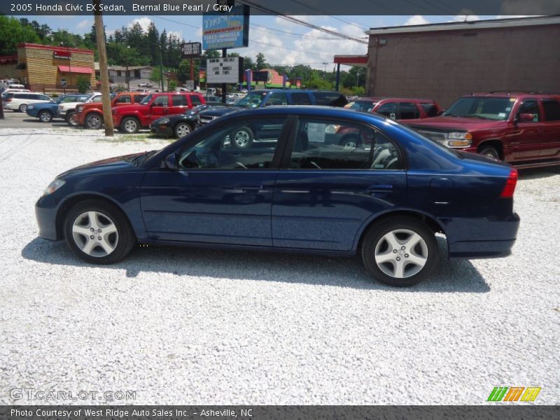 Eternal Blue Pearl / Gray 2005 Honda Civic EX Sedan