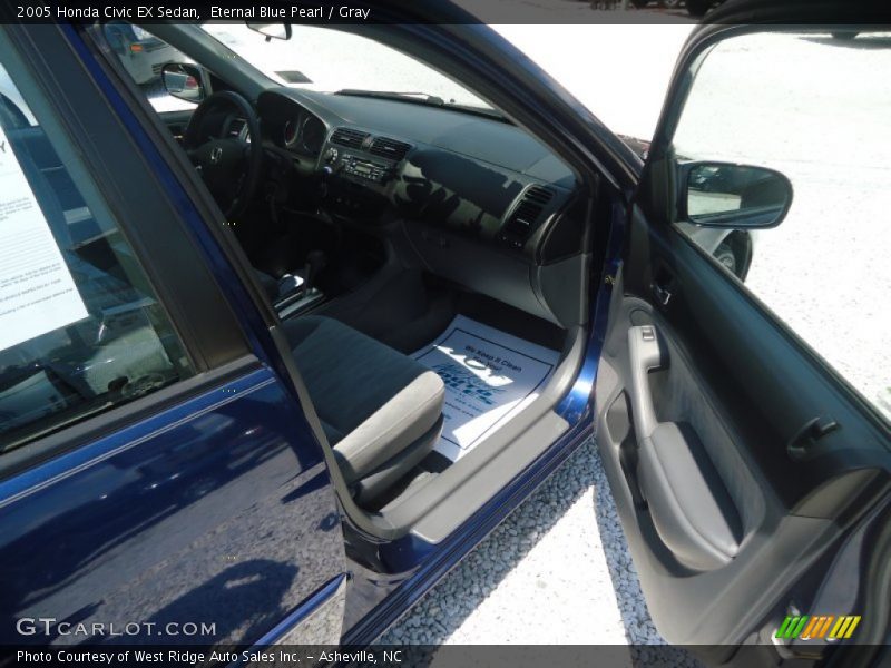 Eternal Blue Pearl / Gray 2005 Honda Civic EX Sedan