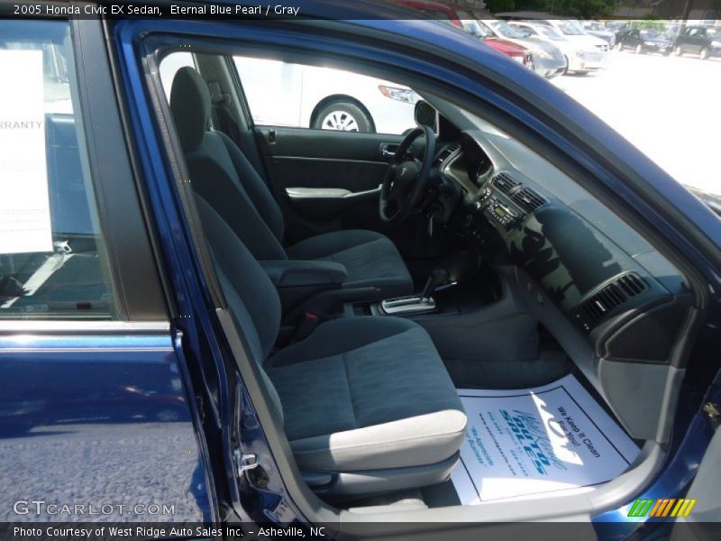 Eternal Blue Pearl / Gray 2005 Honda Civic EX Sedan
