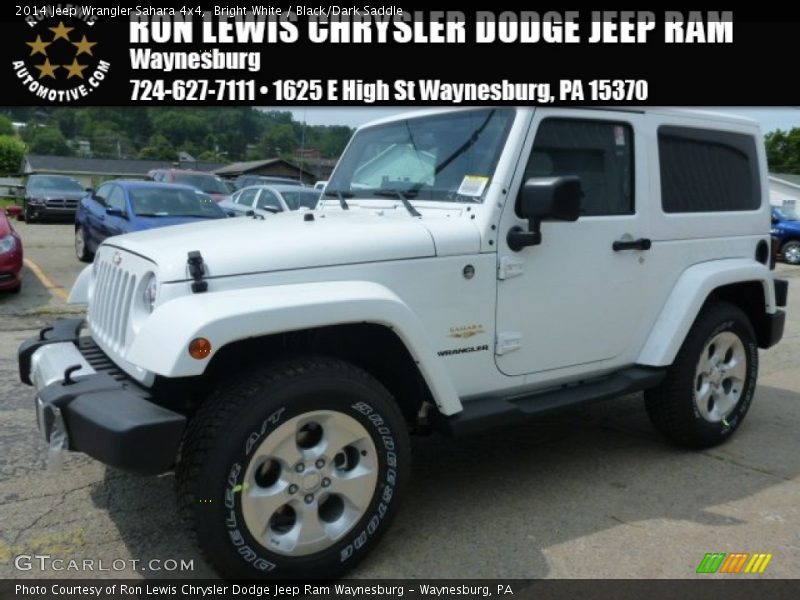 Bright White / Black/Dark Saddle 2014 Jeep Wrangler Sahara 4x4