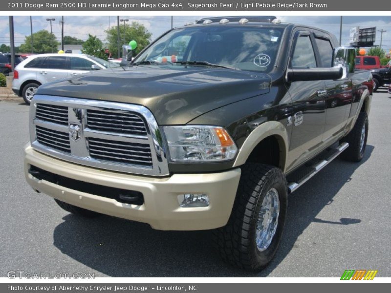 Sagebrush Pearl / Light Pebble Beige/Bark Brown 2011 Dodge Ram 2500 HD Laramie Longhorn Mega Cab 4x4