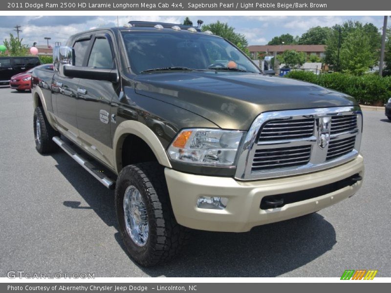 Sagebrush Pearl / Light Pebble Beige/Bark Brown 2011 Dodge Ram 2500 HD Laramie Longhorn Mega Cab 4x4