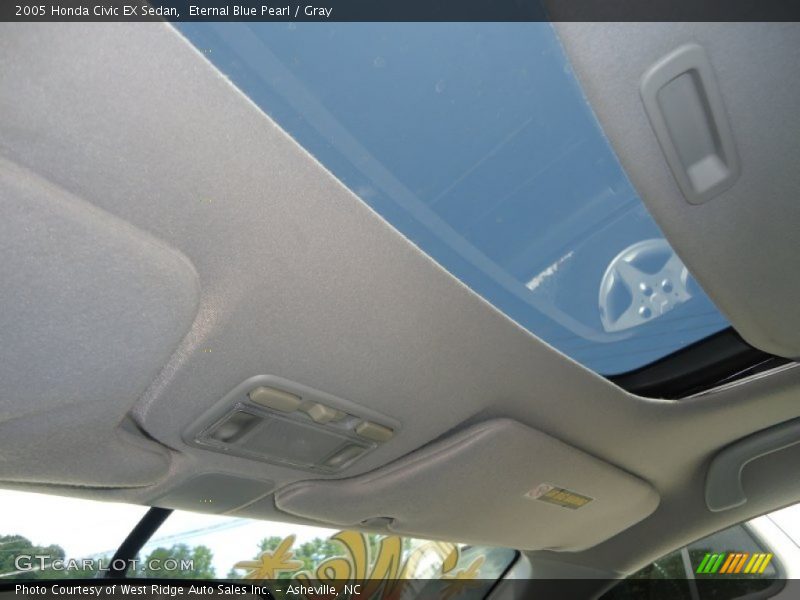 Eternal Blue Pearl / Gray 2005 Honda Civic EX Sedan