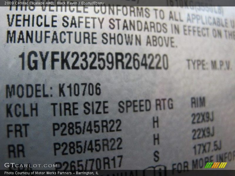 Black Raven / Ebony/Ebony 2009 Cadillac Escalade AWD