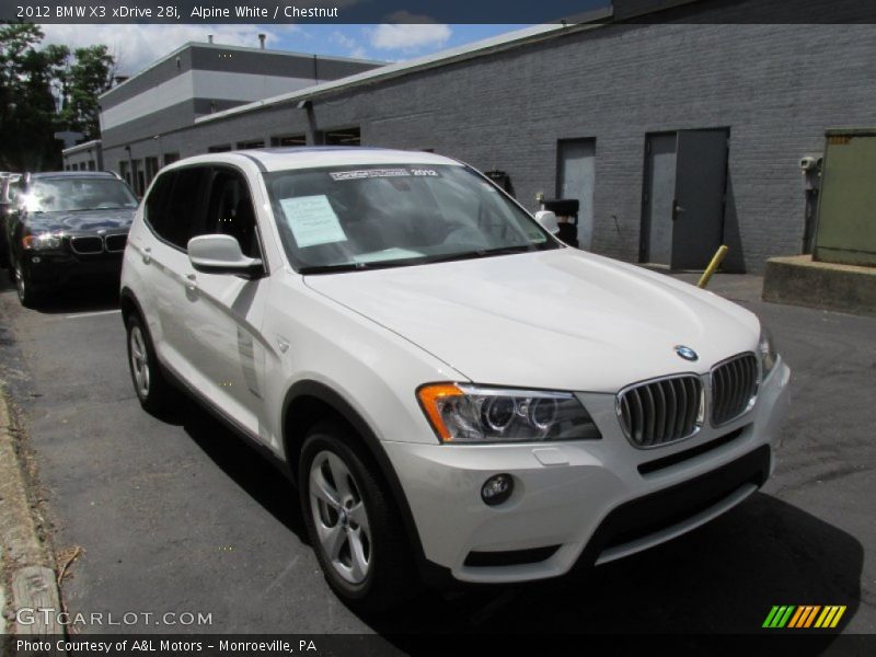 Alpine White / Chestnut 2012 BMW X3 xDrive 28i