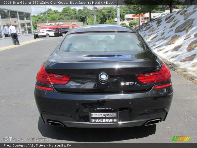 Black Sapphire Metallic / Black 2013 BMW 6 Series 650i xDrive Gran Coupe