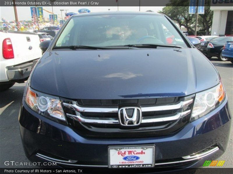 Obsidian Blue Pearl / Gray 2014 Honda Odyssey EX-L