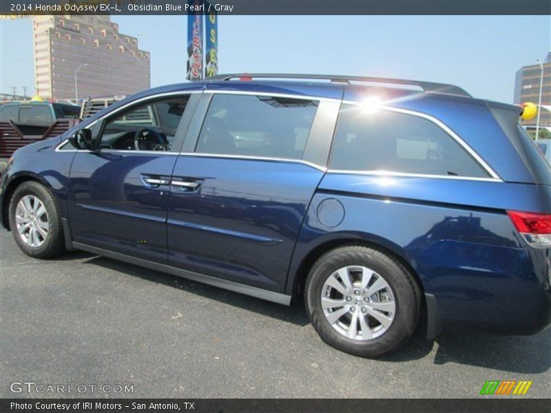 Obsidian Blue Pearl / Gray 2014 Honda Odyssey EX-L
