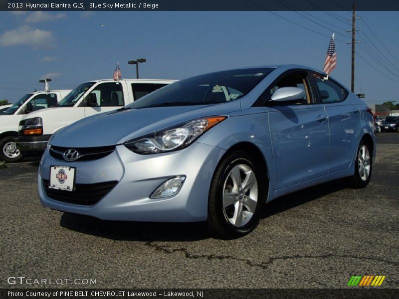 Blue Sky Metallic / Beige 2013 Hyundai Elantra GLS