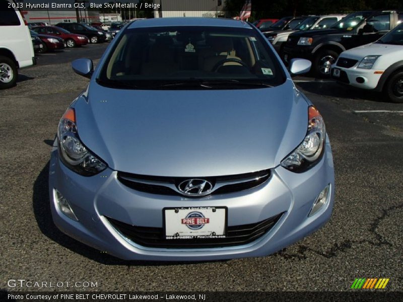Blue Sky Metallic / Beige 2013 Hyundai Elantra GLS