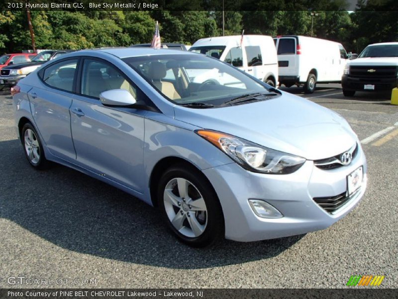Blue Sky Metallic / Beige 2013 Hyundai Elantra GLS