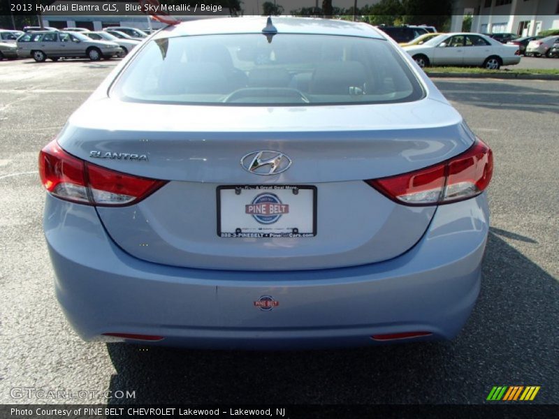 Blue Sky Metallic / Beige 2013 Hyundai Elantra GLS