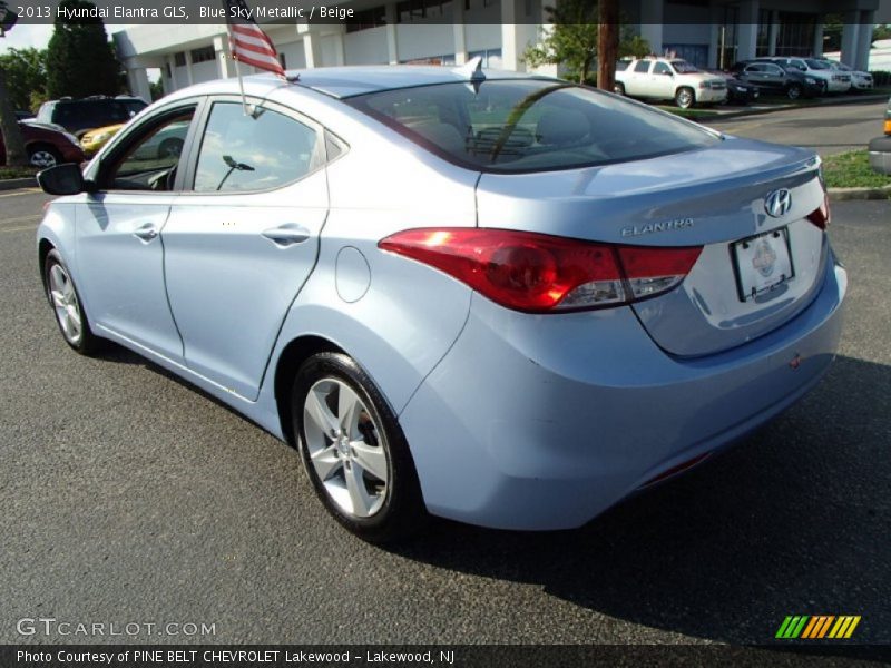 Blue Sky Metallic / Beige 2013 Hyundai Elantra GLS